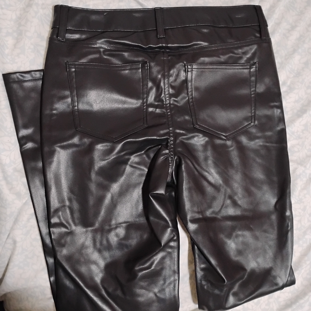 Black Faux Leather Pants - Picture 8 of 8